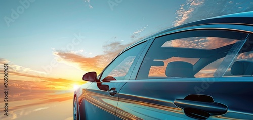 Solar film coatings for car windows, solid color background photo