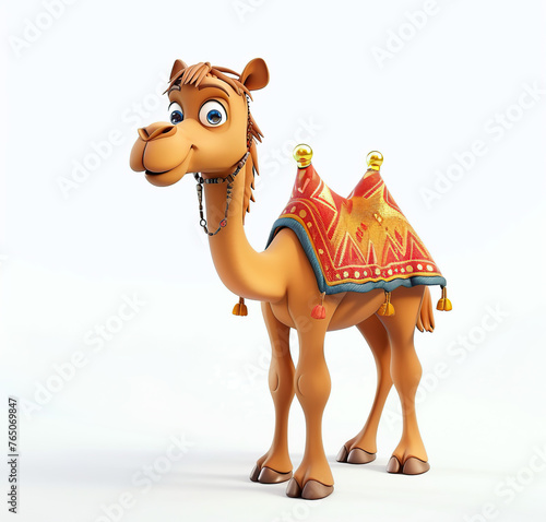 3d cartoon camel cute isolated white background