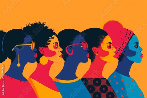 Courageous women united in the fight for equality  empowerment  and justice  portrayed in a powerful concept illustration for International Women s Day