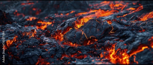 Stone lava emerging An epic background of nature's fierce beauty