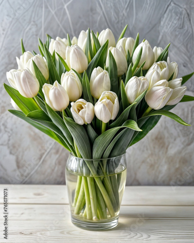 bouquet  white tulips