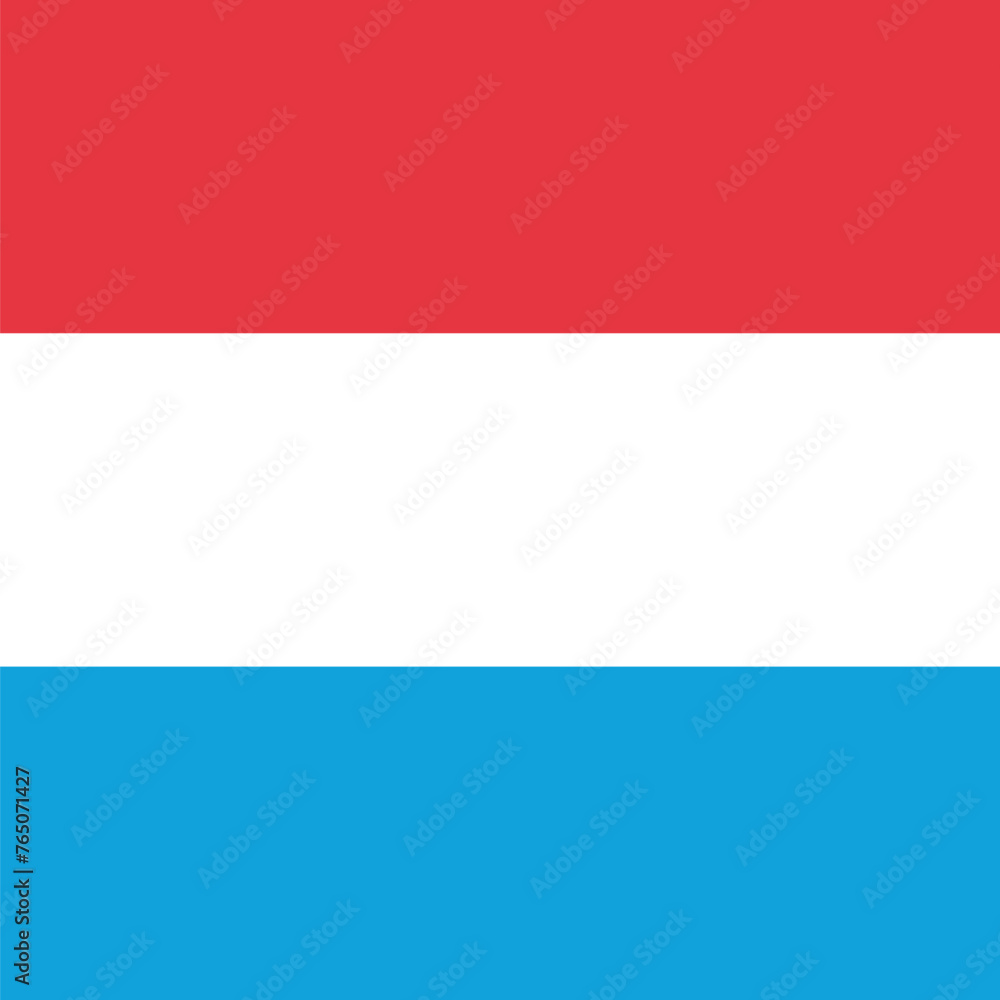 Naklejka premium Luxembourg flag - solid flat vector square with sharp corners.