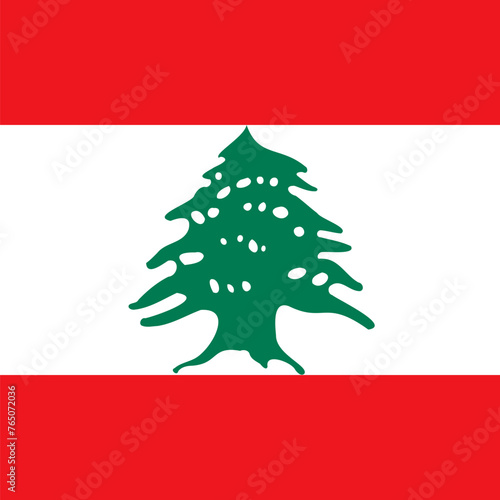 Lebanon flag - solid flat vector square with sharp corners.