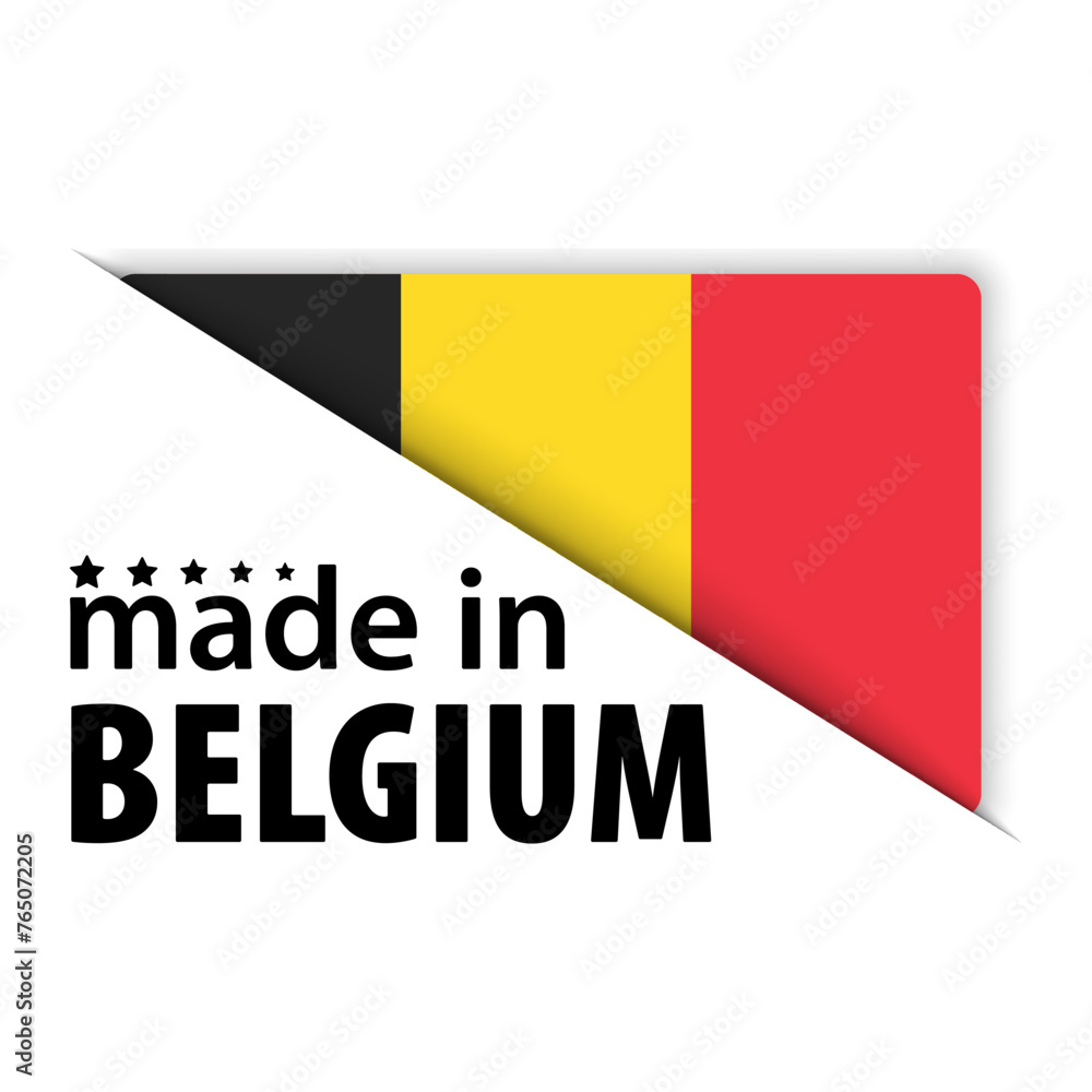 Fototapeta premium Made in Belgium graphic and label.
