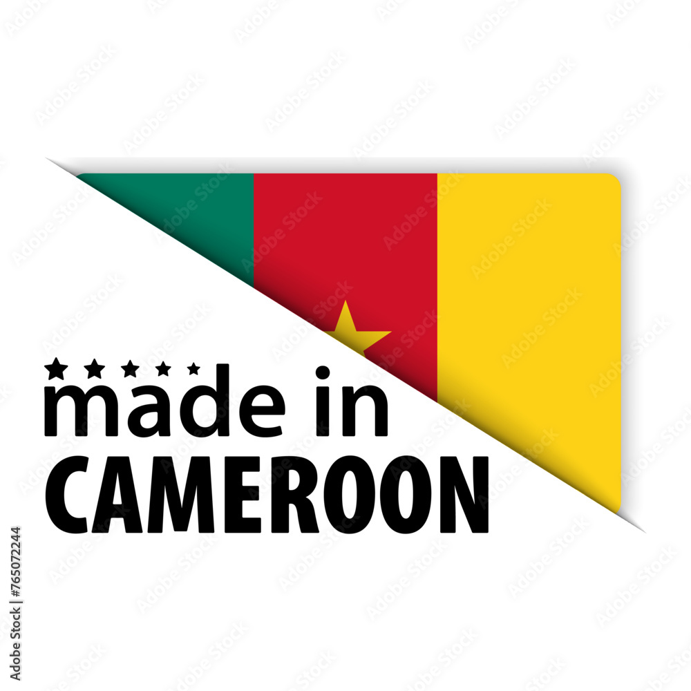 Made in Cameroon graphic and label. Made in Cameroon graphic and label.