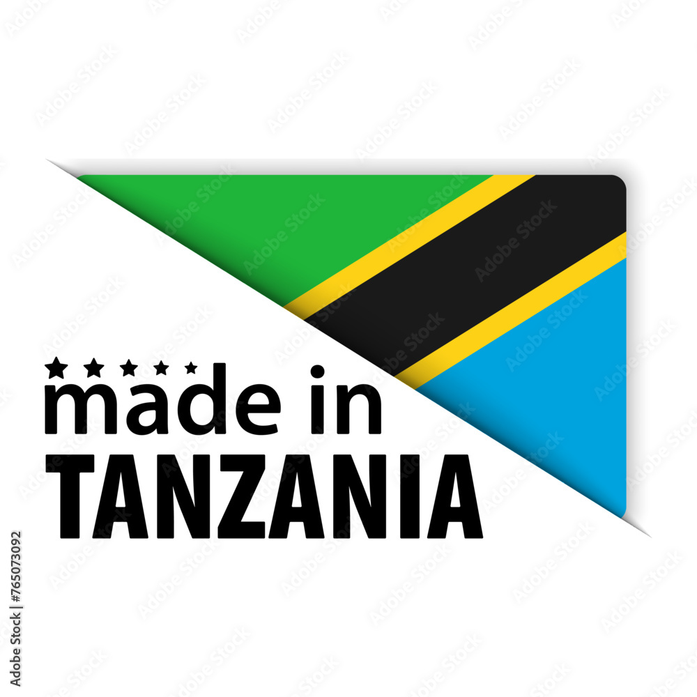 Fototapeta premium Made in Tanzania graphic and label.