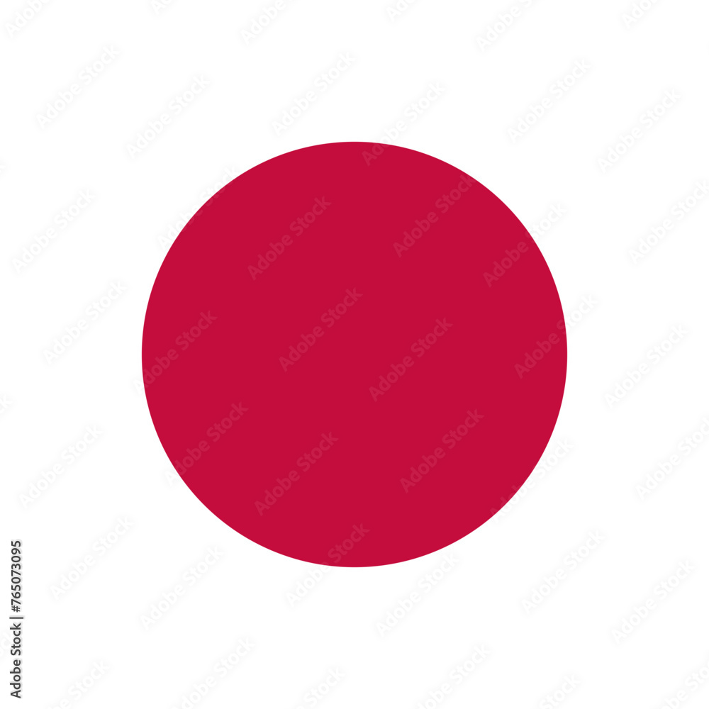 Japan flag - solid flat vector square with sharp corners.