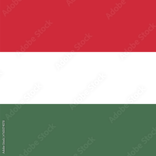 Hungary flag - solid flat vector square with sharp corners.