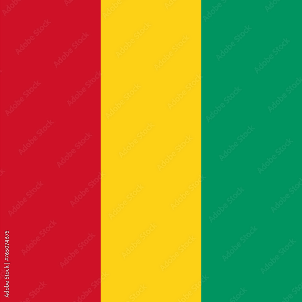 Guinea flag - solid flat vector square with sharp corners.