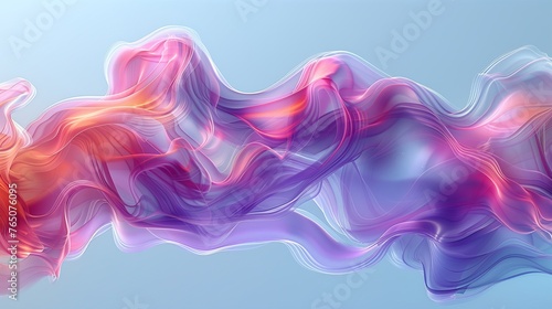 Vibrant digital art of flowing waves in pink and blue hues for modern design