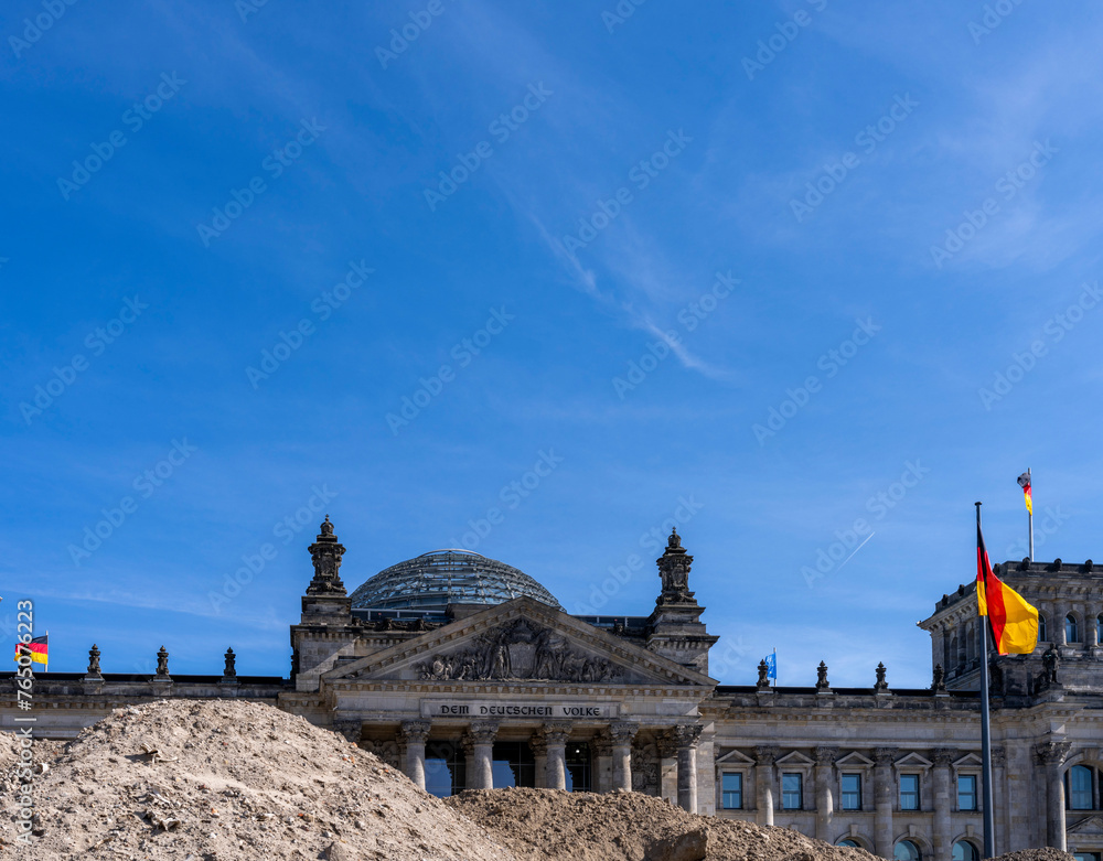 Bauarbeiten vor dem Berliner Reichstagsgebäude, Berlin, Deutschland