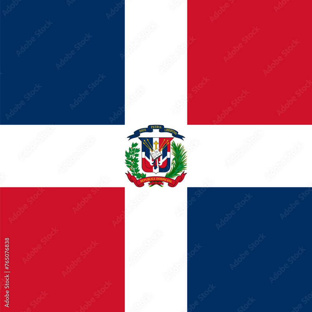 Dominican Republic flag - solid flat vector square with sharp corners.