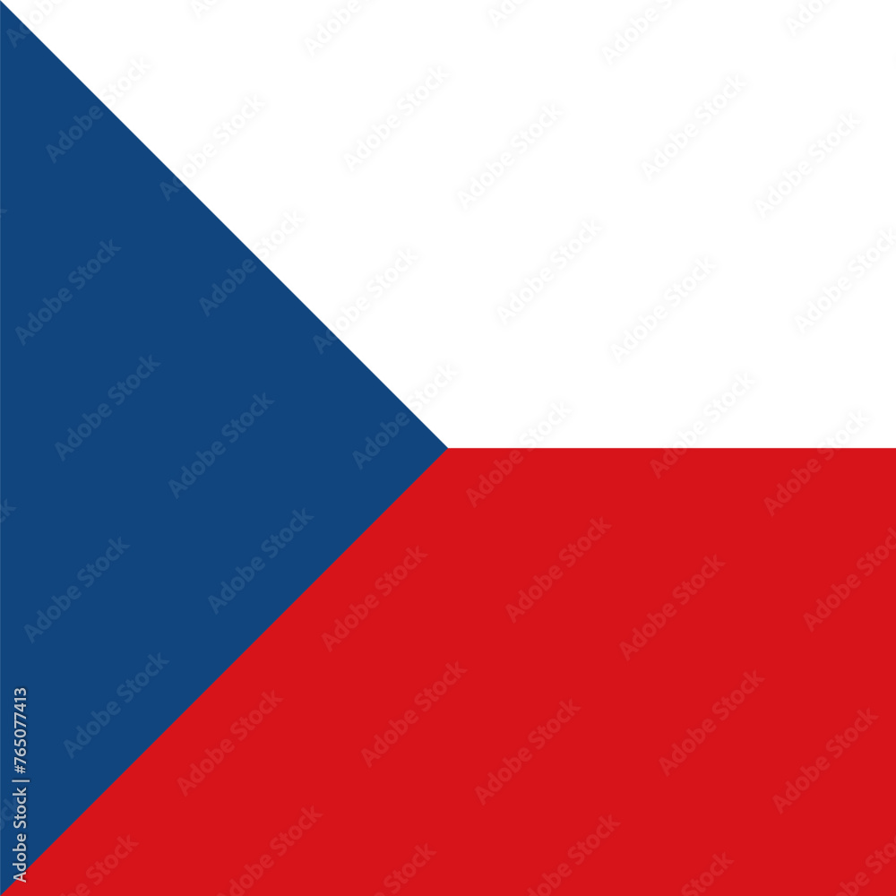 Czech Republic flag - solid flat vector square with sharp corners.