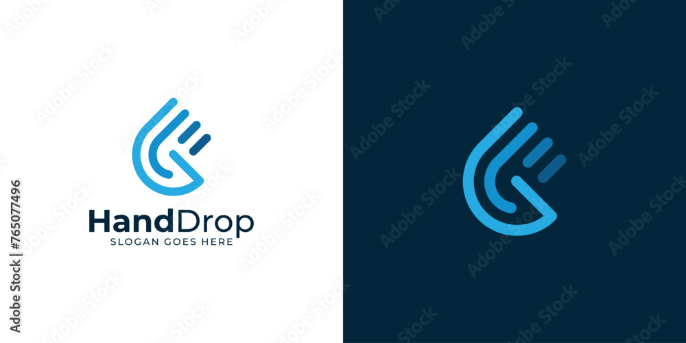 Creative Hand Drop Logo. Hand and Water Drop Combination with Minimalist Modern Style. Hand Logo Icon Symbol Vector Design Inspiration. Creative Hand Drop Logo. Hand and Water Drop Combination with Minimalist Modern Style. Hand Logo Icon Symbol Vector Design Inspiration.