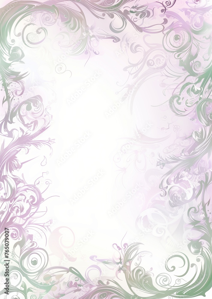 Wedding Invitation Card. Greeting Card. Empty Card with Flower Frame.