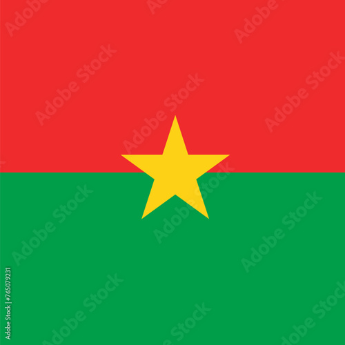 Burkina Faso flag - solid flat vector square with sharp corners. photo