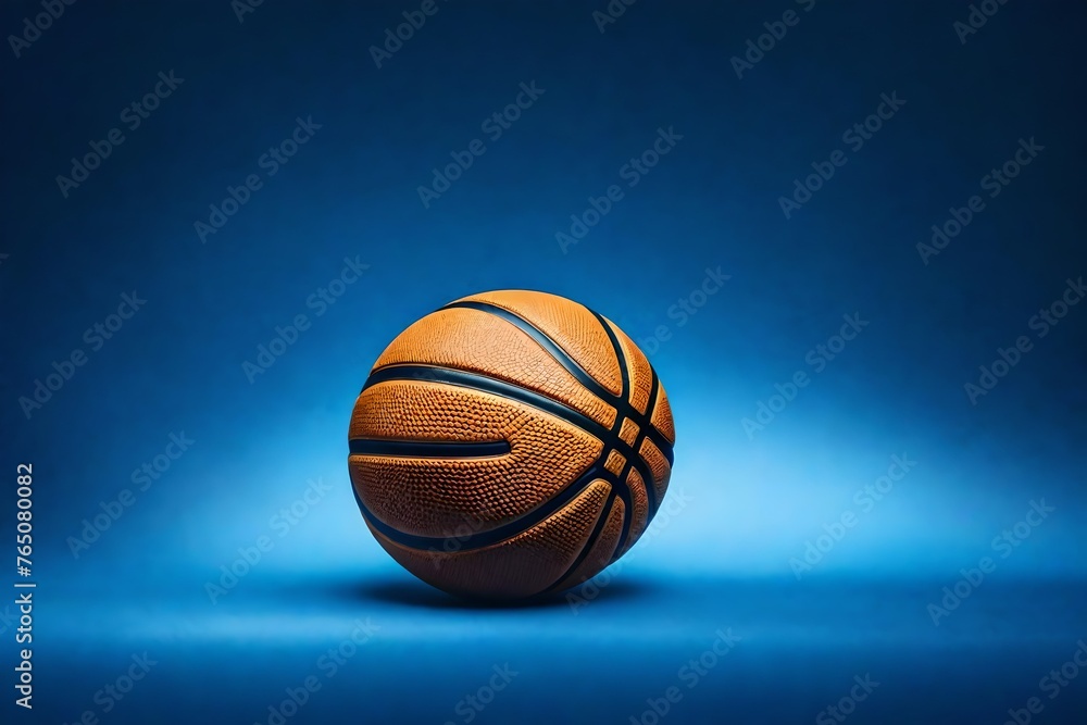 basketball ball on the blue background