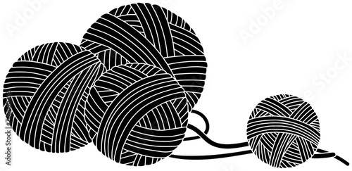 yarn illustration handmade silhouette wool logo thread icon knit outline craft hobby needle woolen ball textile needlework sewing skein shape handicraft crochet needles for vector graphic background