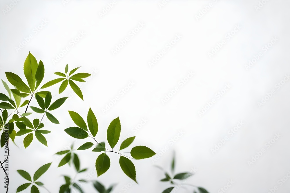 Blurred shadow from leaves plants on the white wall