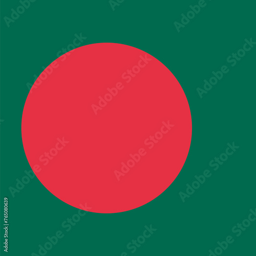 Bangladesh flag - solid flat vector square with sharp corners. photo