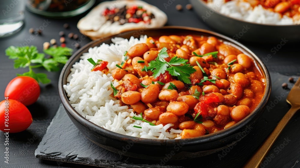 Vegan bean curry. Generative AI Vegan bean curry. Generative AI