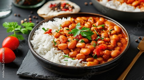 Vegan bean curry. Generative AI