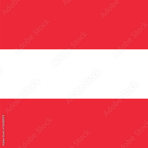 Austria flag - solid flat vector square with sharp corners.