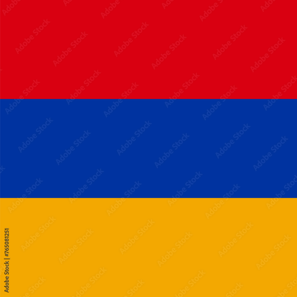 Armenia flag - solid flat vector square with sharp corners.