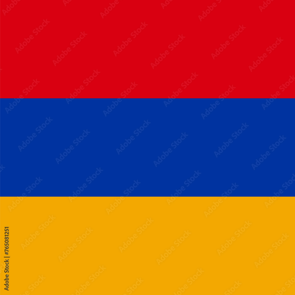 Naklejka premium Armenia flag - solid flat vector square with sharp corners.