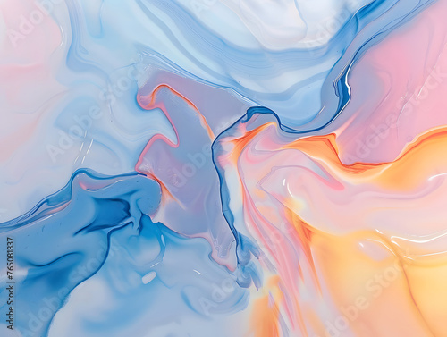 Abstract Fluid and Colorful Pastel Forms, Distorted Fluidity in Illustration, Abstract liquid background