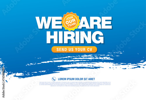 we are hiring banner layout design, vector illustration