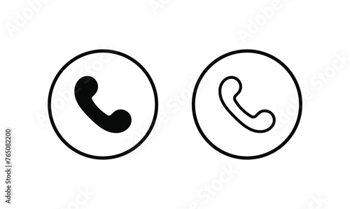 Phone Call icon collection. Telephone symbol. Telephone call symbol flat style isolated on white background.
