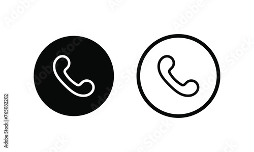 Phone Call icon collection. Telephone symbol. Telephone call symbol flat style isolated on white background.
