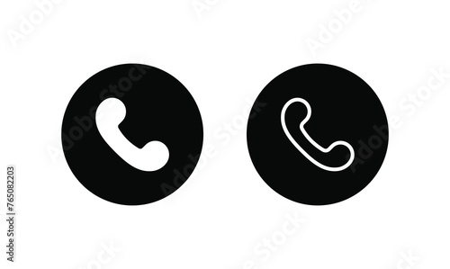 Phone Call icon collection. Telephone symbol. Telephone call symbol flat style isolated on white background.
