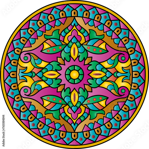 Mandala. Ethnic round ornament for Henna, tattoos, decorations.
Vector illustration.