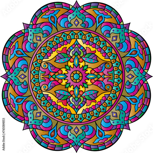 Mandala. Ethnic round ornament for Henna, tattoos, decorations.
Vector illustration.