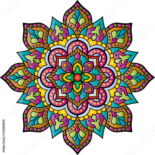 Mandala. Ethnic round ornament for Henna, tattoos, decorations.
Vector illustration.