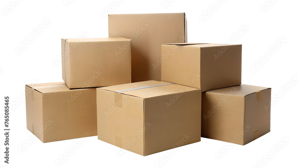 Cardboard Box Mockup on Transparent Background Cardboard Box Mockup on Transparent Background