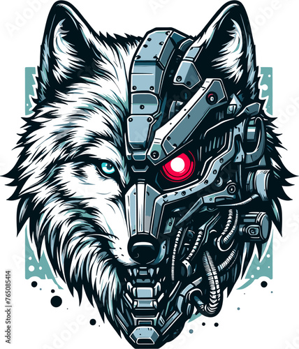 WOLF CYBORG VECTOR