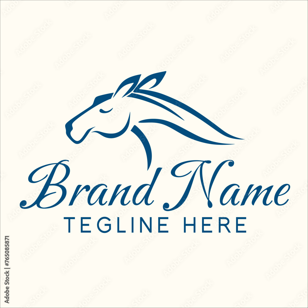 simple horse logo design. running horse line art illustration simple horse logo design. running horse line art illustration
