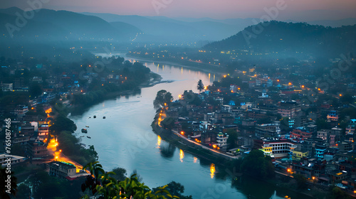 Serenity at Sunset: A Picturesque View of the Historical City of Jhelum, Pakistan