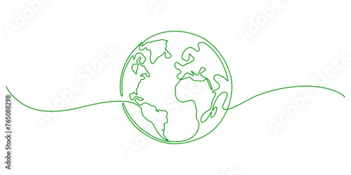 Earth day line art illustration, environment day line art vector illustration	