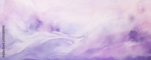 Mauve and white painting with abstract wave patterns