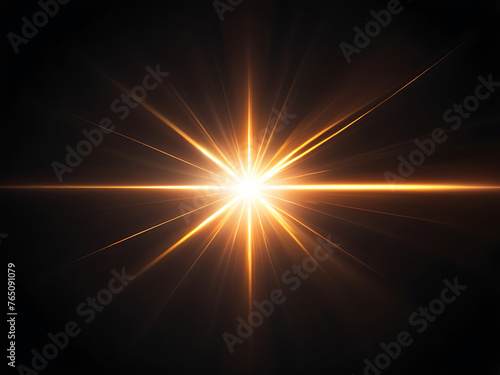 Flare light, effects sunlight, lens flare, light leaks, warm sun rays light effects, overlays or golden flare isolated on black background. effect, sunlight, ray, glow, bright, shine, sun. ai