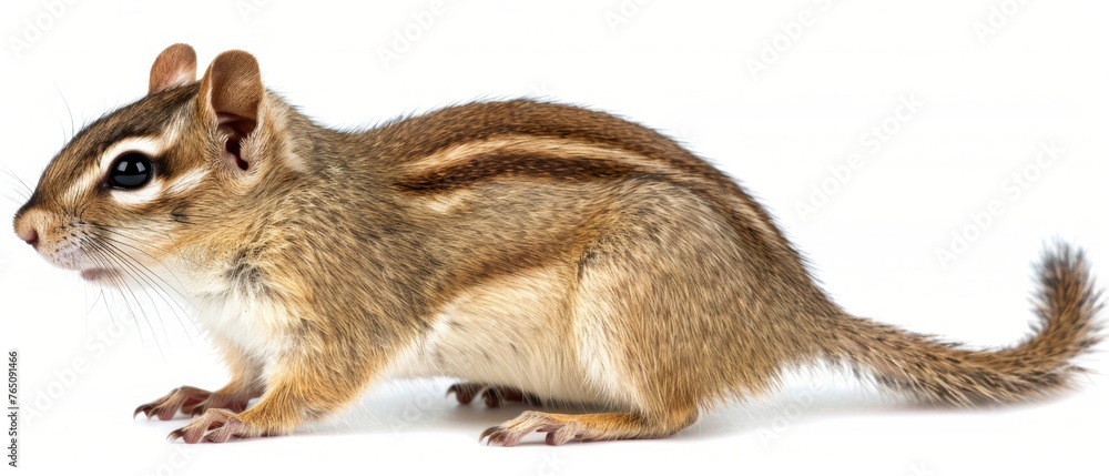 Obraz premium A clear photo of a tiny animal on a white background with a sharp focus on its facial features