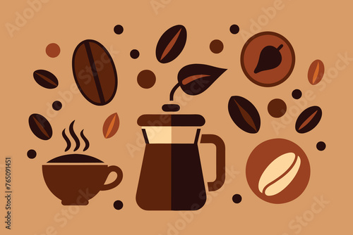 Hand Drawn Coffee Elements Vector