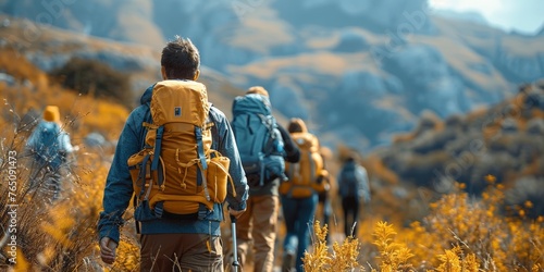 Hiking in the mountains wit...