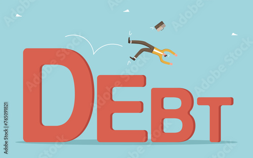 Financial difficulties, debt or credit obligations, payment of interest payments on bank loans, investment risks, borrowing and loss money, business failure, a man falls from debt.
