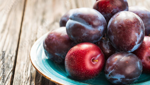 Plums, copyspace on a side