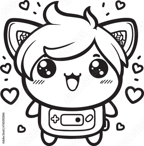 Free vector hand drawn kawaii coloring book illustration